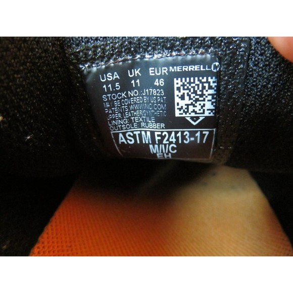 Merrell Steel Toe Work Shoes Mens Size 11.5 Espresso Brown Leather - Picture 9 of 9